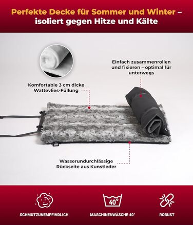 Водонепроникна собача підстилка HS-Hundebett Outdoor M 65x95 см, прана, 3 см наповнювач, для дому та подорожей, сіра, вироблено в Німеччині