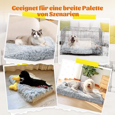 М'яке ліжко для собак, пухнасте килимок, ліжко-матрац для собак, омбре сірий, 75x50x8 см