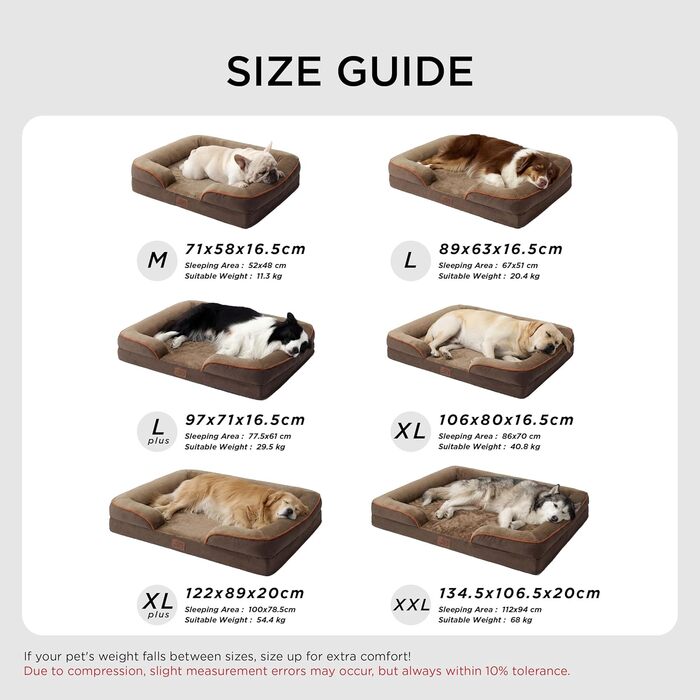 Ортопедичне ліжко для собак BEDSURE - 106x80 см. М'яке ліжко-софа для великих собак з ефектом пам'яті, антиковзаюче, миється