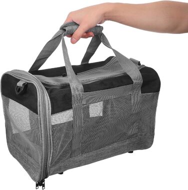 Сумка-переноска для котів та маленьких собак VALICLUD, сітка, дихаюча, складна, легка, з підкладкою та кишенями для подорожей