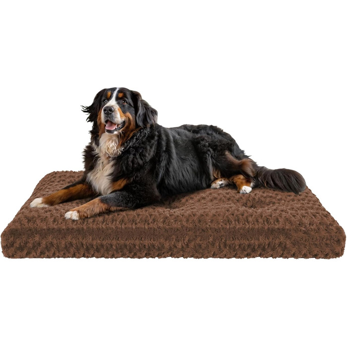 М'яке ортопедичне ліжко для собак Homaxy, великих порід, 120x74x10 см, білий колір. Зручна, з антиковзною основою, легко миється.