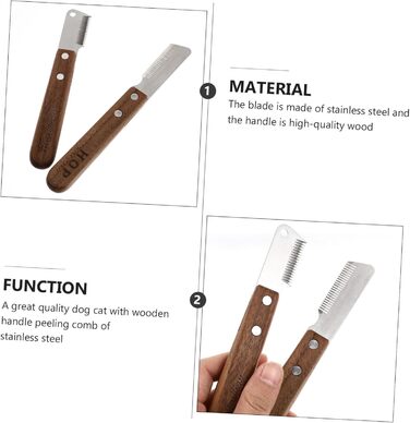 Професійна щітка для собак від підшерстка: видаляє підшерсток та ковтуни. Підходить для довгошерстих та короткошерстих порід. Ергономічна ручка з дерева. 2 шт.