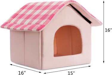 Ліжко-печера Hollypet для котів і маленьких собак, тепле рожеве гніздо