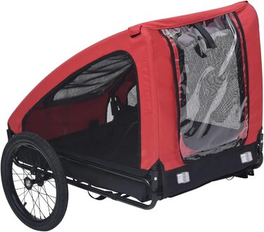 Фарм-причіп для велосипеда Tidyard: для собак, домашніх тварин, з функцією джогера, складаний, червоно-чорний