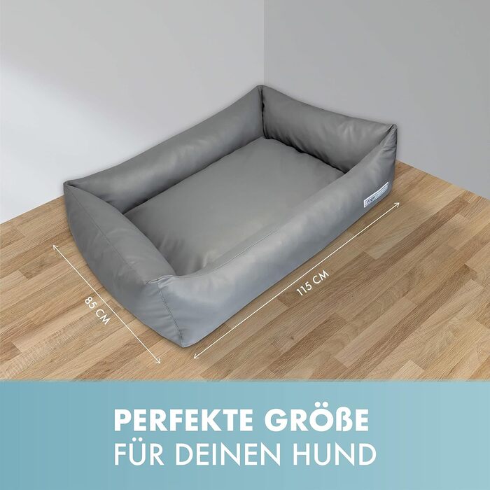 Крісло-ліжко для собак, миється - якісне собаче ліжко, захищає суглоби - міцна собача підстилка, кошик - темно-коричневий мокко, розмір L 115 x 85 см