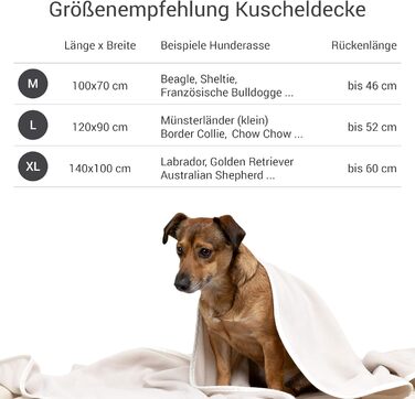 Doctor Bark м'яка флісова ковдра для собак, гіпоалергенна, пральна при 95°C, для дивану та лежака, бежевий, 120x90 см, Німеччина