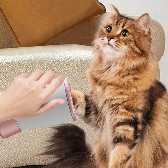 Автоматична мийка лап для собак, електрична машина для чищення лап, портативний мийник лап для котів та собак, рожевий