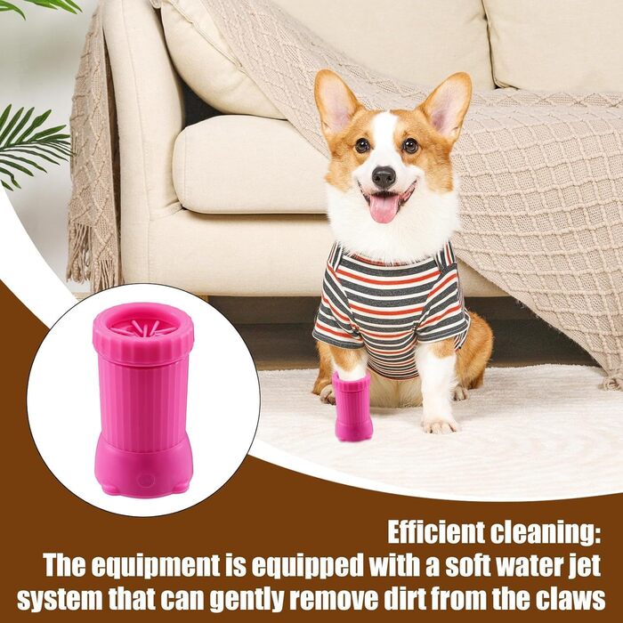 Електричний очищувач лап для собак, мийка для лап, автоматичний, USB, перезаряджуваний, зелений/рожевий