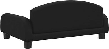 Крісло-ліжко для собак, м'яке ліжко для собак, лежанка для маленьких собак та котів, чорний ковдровий матеріал, 70 x 45 x 30 см