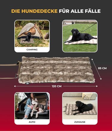 Водонепроникний килимок для собак Outdoor L (85x120 см) – килимок для собак, миючий, з наповнювачем 3 см – ідеальний для подорожей та дому – бежевий, Made in Germany 85 x 120 см