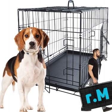 Клітка для середніх собак Oh!dog зі сталі з порошковим покриттям, 46 x 75 x 52 см