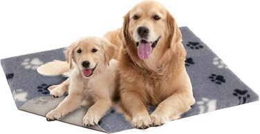 Vetbed Petlife антиковзке ліжко для собак середнє 100x75 см, сіре/чорне/біле, двошарове, машинне прання, тепле, для собак і цуценят, килимок у клітку, антиалергенне, для котів і собак