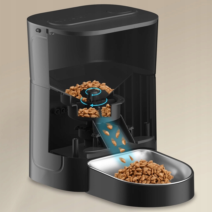 Автоматична годівниця Balimo для котів та собак з нічним підсвічуванням, чорна, 3 л