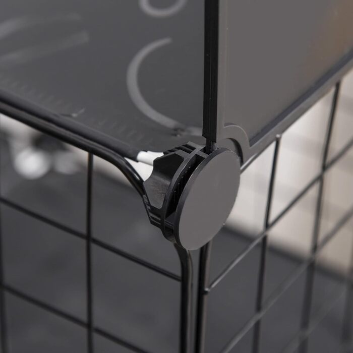 Клітка для котів PawHut з пробігом, 3 яруси, 2 двері, пандус, металевий каркас, 105 x 70 x 116 см, чорна