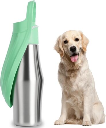 Водяна пляшка для собак на прогулянці - не протікає, з нержавіючої сталі, 750 мл