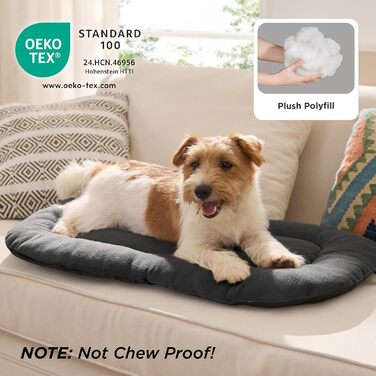 Кілимок для собак BEDSURE - м'який та зручний, 89x56 см, темно-сірий. Підходить для великих та середніх собак, з неслизькою основою.