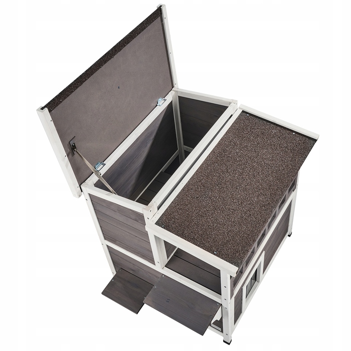 Двоповерховий дерев'яний будинок для котів VEVOR для вулиці, 75x75,1x82 см