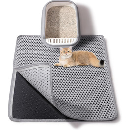 Килимок для котячого туалету Ondware, 117.8 x 66 см, двошаровий, водонепроникний (сірий)