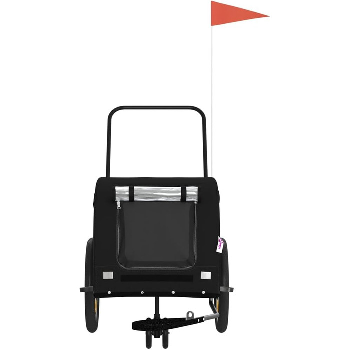 Фургон для собак Fasba: велосипедний причіп для тварин з відбивачами та прапорцем, чорний, 125 x 63 x 66 см