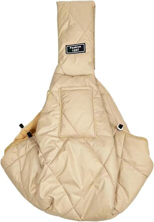 Трапляча сумка для собак та котів, зимова, з м'яким ременем, сумка-переноска для тварин, маленька, кольору абрикос