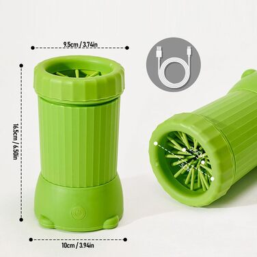 Автоматичний мийка лап для собак Oreilet, електричний пристрій для миття лап для собак і котів, портативна чаша для чищення лап для маленьких та середніх тварин (зелений)