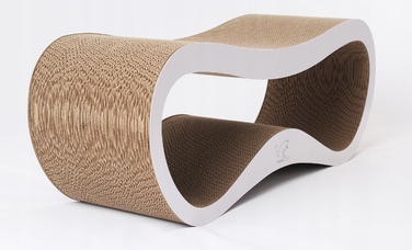 Великий картонний кігтеточка-ліжечко для котів HomeCatty, 75x26x25 см