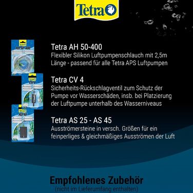 Tetra APS 400 - Тиха мембранна повітряна помпа для акваріумів 250-600 л, чорна