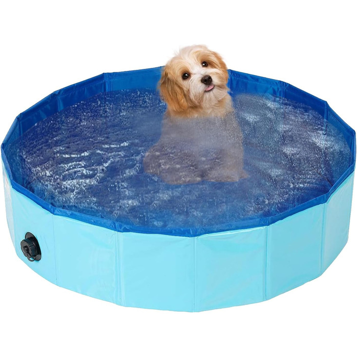 Басейн для собак та котів Demigreat, 100 x 30 см з клапаном зливу, портативний, зносостійкий