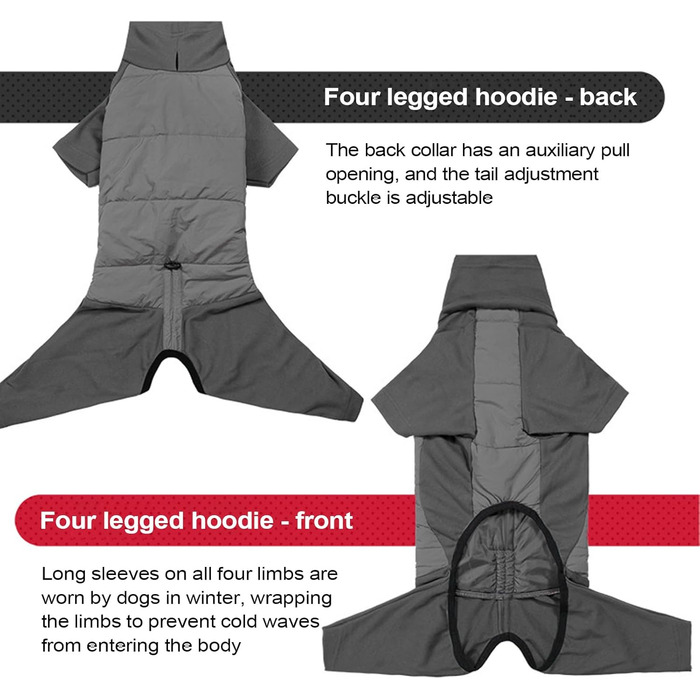Зимовий одяг для собак: теплий водонепроникний зимовий одяг з коміром-стійкою для цуценят та собак середніх та малих порід. Ідеально для прогулянок, походів та кемпінгу на відкритому повітрі (сірий, розмір M)