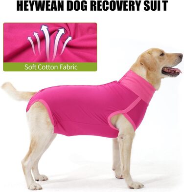 Одяг для собак після операцій Heywean – після кастрації/стерилізації, медичний жилет, для собак (L, Рожевий)