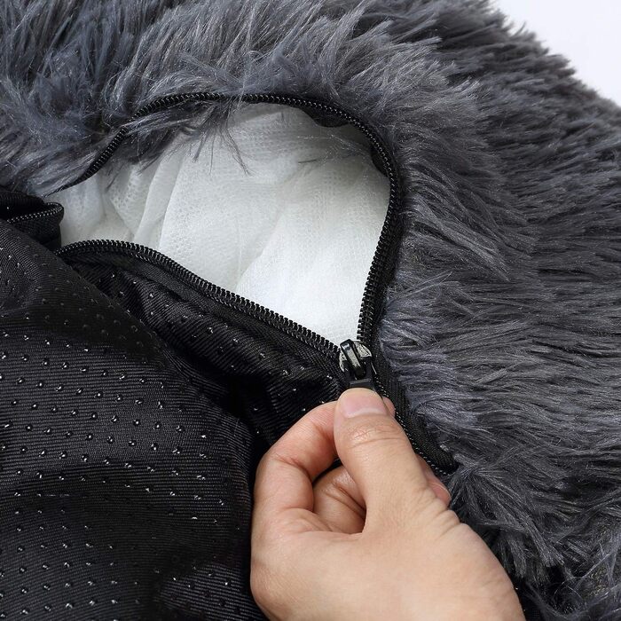 Ортопедичне ліжко для собак XL: зручне, кругле, з ефектом пам'яті, для великих собак, миється, антистрес, сіре