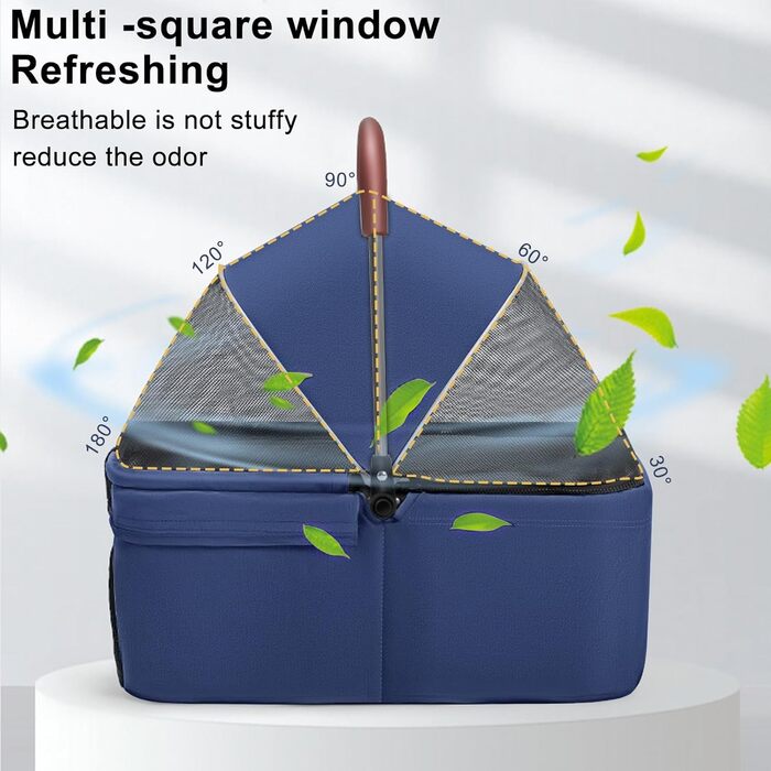 Дитяча та собача коляска 2-в-1 Lolyiawa, складна, з кошиком та тримачем для напоїв, блакитна