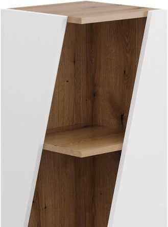 Пенал Vicco Benno, дуб, 31.6x70.5 см, з відкритими полицями, білий/artisan