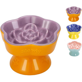 Антишвидкісний миска для собак, миска для котів та маленьких собак, керамічна миска (Морінгенблюте) (Зонне Гліциніє)