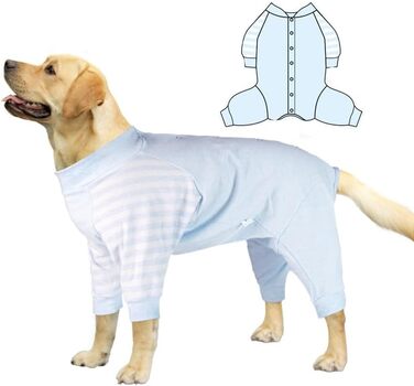 Піжама для собак після операції, боді для собак, анти-витік, довгий рукав, синій, розмір M
