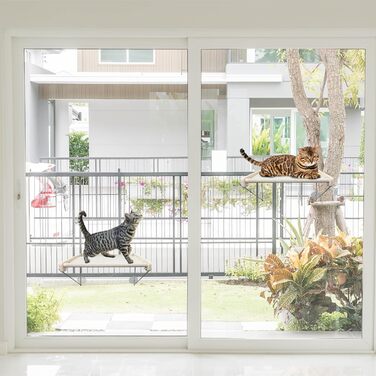 Ліжко-гамак для котів на вікно, платформа-поличка, місткість до 18 кг, ідеально для сну, ігор та відпочинку, металева кріпильна конструкція