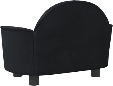 Крісло-ліжко для собак та котів, чорне, 66x40x45 см, м'яке, з велюру для дому