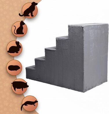 Сходинка для собак Mg Design – Marineblau (Морський синій), стабільна дерев'яна рамка, для собак та котів, 40 x 45 x 5 см