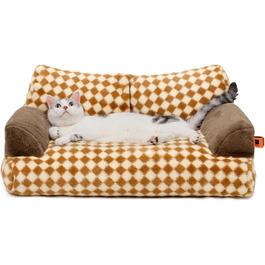 М'яке ліжко для котів і собак MEWOOFUN, флісове, нековзке, пране, 66x48 см, коричневе