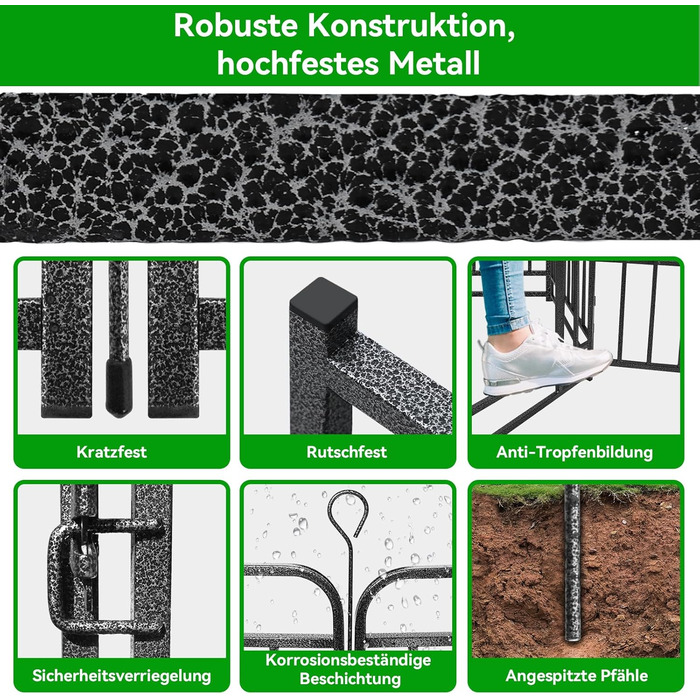 КіяГро вольєр для цуценят 544см, 8-секційний, розкладний, з дверцятами, для собак, котів, кроликів, для саду, без інструментів