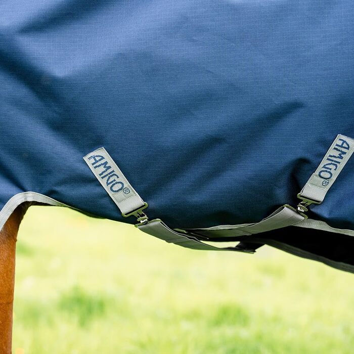 Попону-ковдра Horseware Amigo Ripstop 900D Lite (0г) для коней, Navy/Titanium Grey, 140 см / 6´3