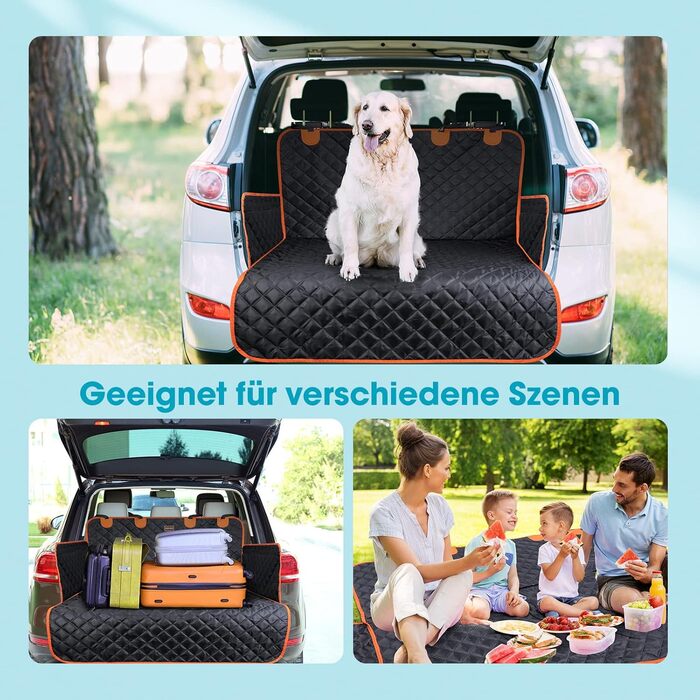 Захист для багажника авто Joejoy для собак з боковими та захистом від порогу, універсальний килимок для багажника, водовідштовхуючий, стійкий до подряпин, легкий у догляді, ковдра для собак, розмір B-185 x 105 см