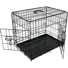 Складаний металевий вольєр-клітка для собак Bunny Business XL, 107x69x76 см, з 2 дверима, міцна конструкція, пластикова підлога