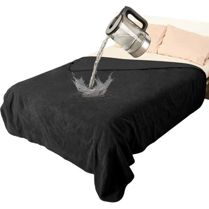 Водонепроникний плед для собак та котів, чорний, 203 x 152 см