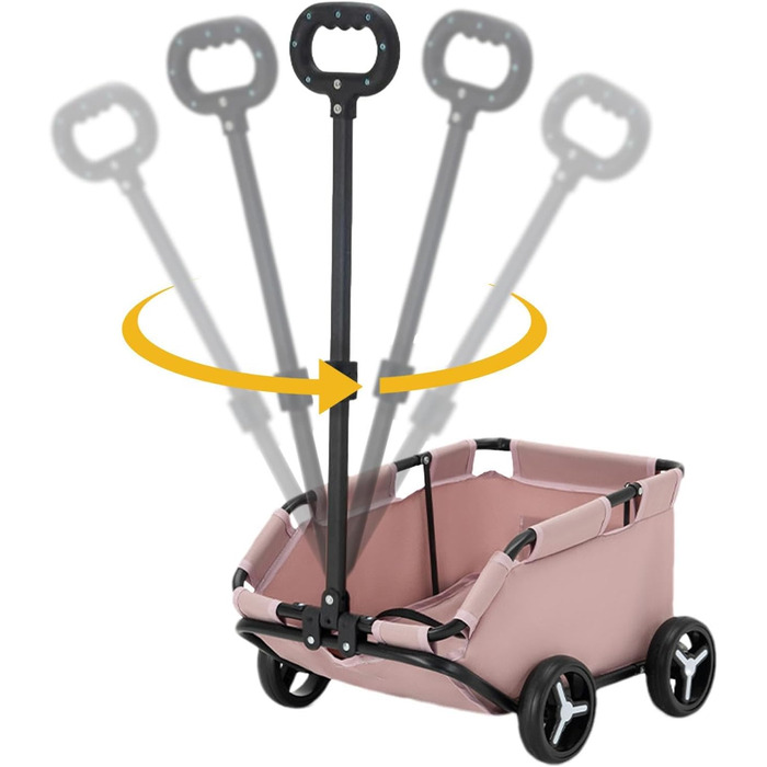 Транспортна переноска для собак та котів на колесах, складна | Рожева переноска-тролей для собак та котів