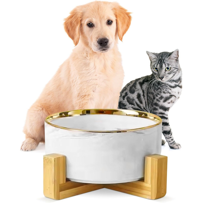Підвищена годівниця для собак, кераміка, 850 мл | Тарілка для кота та собаки | Аксесуар для тварин