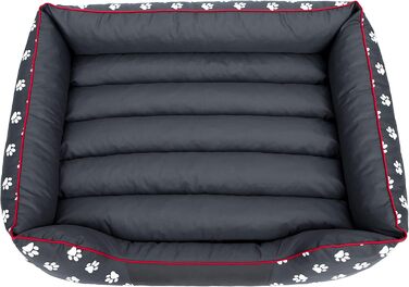 Килимок для собак XXL 110x90 см, сірий з лапами - м'який лежак для тварин