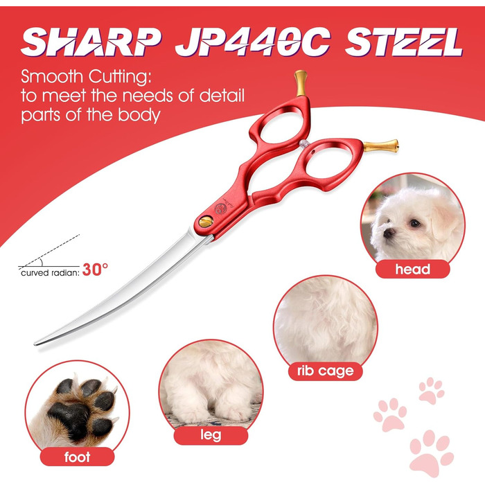 Професійна ножиця для грумінгу собак та котів Purple Dragon 6.5