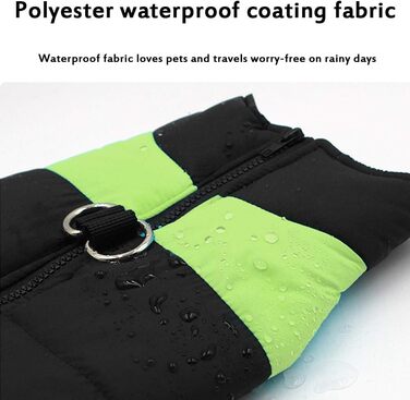 Водонепроникний зимовий одяг для собак: теплий куртка-манжетка для маленьких та середніх собак, зелений S