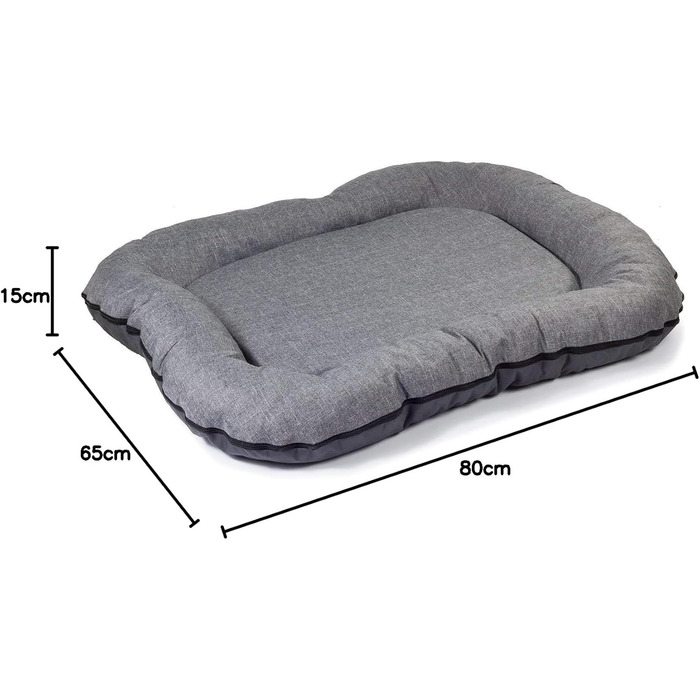 Водонепроникне лежанка для собак, лежанка-матрац з Codura, сіра, розмір M (80 x 65 см) | Для дому та вулиці | Лежанка для середніх собак